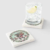 Krampus Kerstmis Stenen Onderzetter (Zijkant)