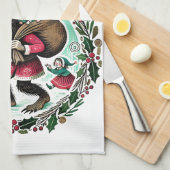 Krampus Kerstmis Theedoek (Quarter Fold)