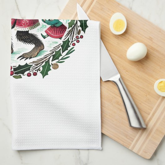 Krampus Kerstmis Theedoek (Quarter Fold)