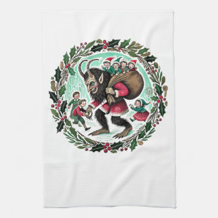 Krampus Kerstmis Theedoek