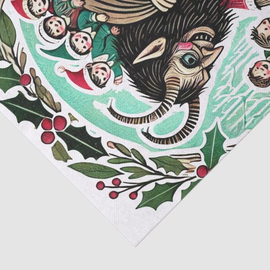 Krampus Kerstmis Tissuepapier (Detail)