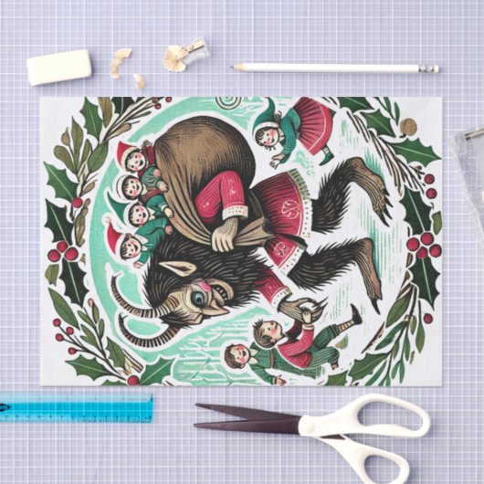 Krampus Kerstmis Tissuepapier (Craft)