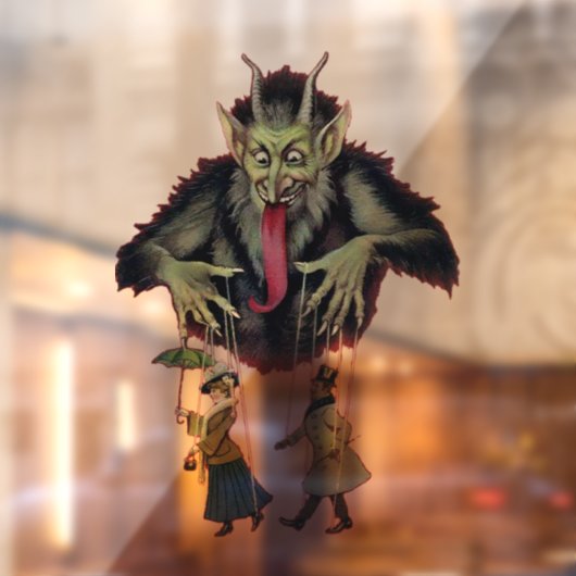 Krampus-kerstvensterbeker Raamsticker (Vel 2)