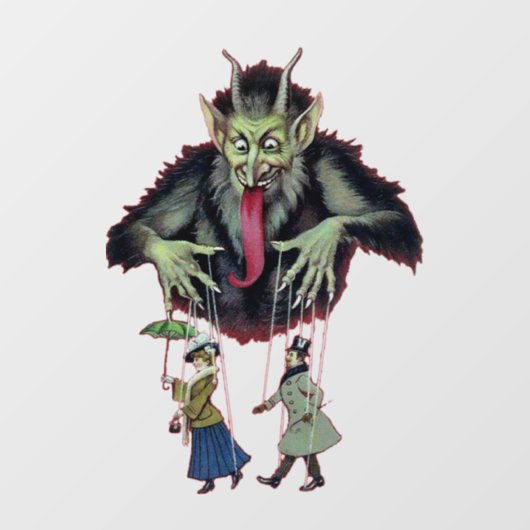  Krampus-kerstvensterbeker Raamsticker (Vel)