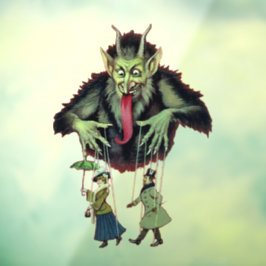  Krampus-kerstvensterbeker Raamsticker