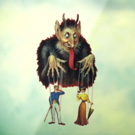  Krampus-kerstvensterbeker Raamsticker