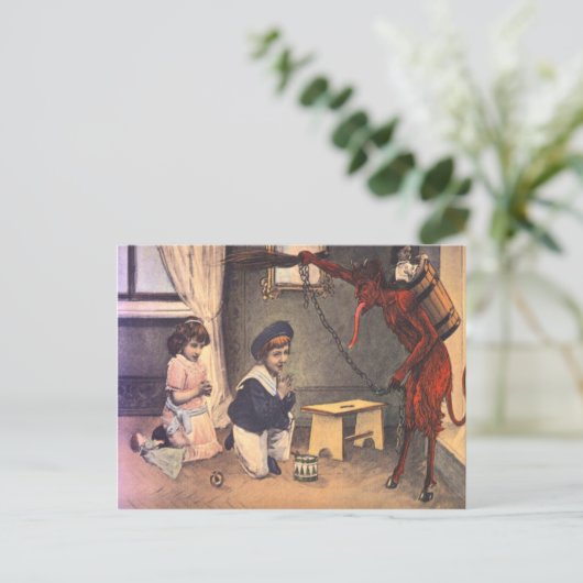 Krampus Kidnapping Bad Children Briefkaart (Staand voorkant)