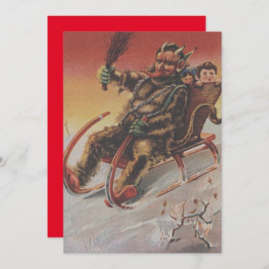Krampus Kidnapping Children Sleigh (Voorkant / Achterkant)