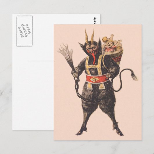 Krampus Kidnapping Children Switch Briefkaart (Voorkant / Achterkant)