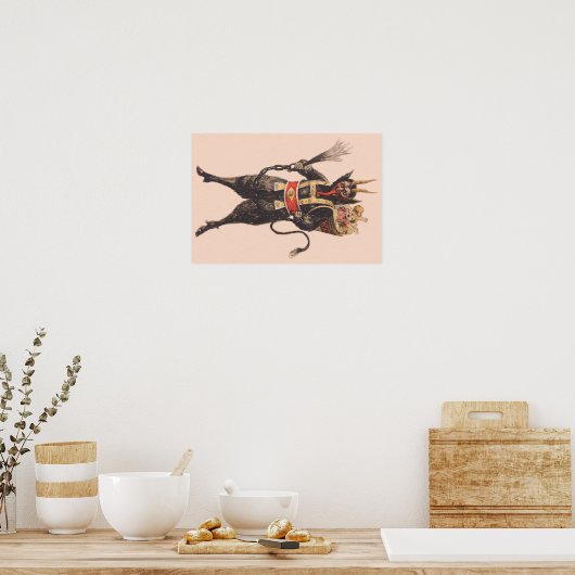 Krampus Kidnapping Children Switch Poster (Keuken)