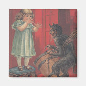 Krampus Kidnapping Girl Magneet (Voorkant)