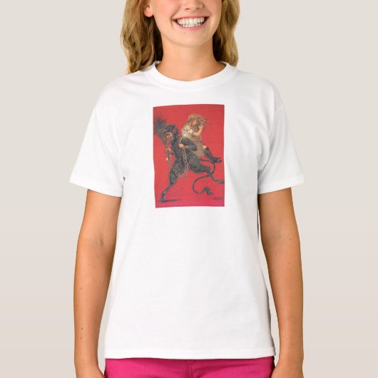 Krampus Kidnapping Girl T-shirt (Voorkant)