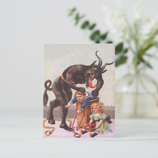 Krampus Kidnapping Kinderen Briefkaart (Staand voorkant)