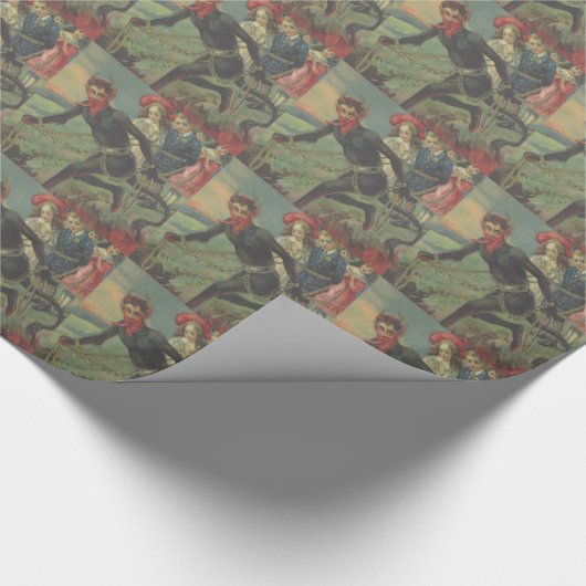 Krampus Kidnapping Kinderen Cadeaupapier (Hoek)