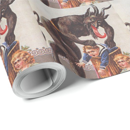 Krampus Kidnapping Kinderen Cadeaupapier (Rol Hoek)