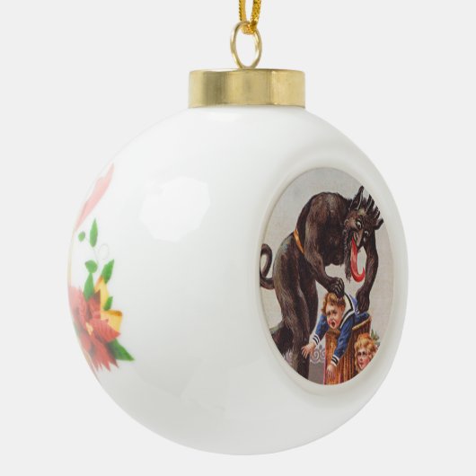 Krampus Kidnapping Kinderen Keramische Bal Ornament (Links)