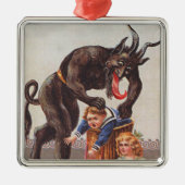 Krampus Kidnapping Kinderen Metalen Ornament (Voorkant)