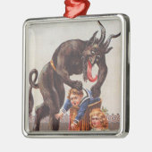 Krampus Kidnapping Kinderen Metalen Ornament (Links)