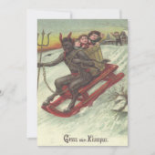 Krampus Kidnapping Kinderen op Sleigh (Voorkant)