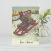 Krampus Kidnapping Kinderen op Sleigh (Staand voorkant)