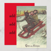 Krampus Kidnapping Kinderen op Sleigh (Voorkant / Achterkant)