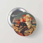 Krampus Kidnapping Kinderen Ronde Button 5,7 Cm (Voorkant /achterkant)