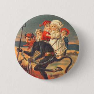 Krampus Kidnapping Kinderen Ronde Button 5,7 Cm