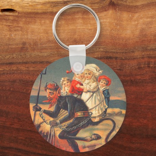 Krampus Kidnapping Kinderen Sleutelhanger (Voorkant)