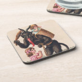 Krampus Kidnaps Girls  feestdag Bier Onderzetter (Linkerzijde)