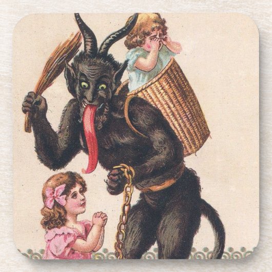 Krampus Kidnaps Girls  feestdag Bier Onderzetter (Voorkant)