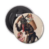 Krampus Kidnaps Girls feestdag Button Flesopener (Voorkant)