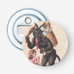 Krampus Kidnaps Girls  feestdag Button Flesopener