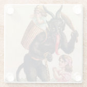 Krampus Kidnaps Girls  feestdag Glazen Onderzetter (Achterkant)