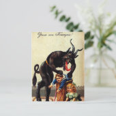 Krampus Kinder in Basket Vakantie Kerst Briefkaart (Staand voorkant)