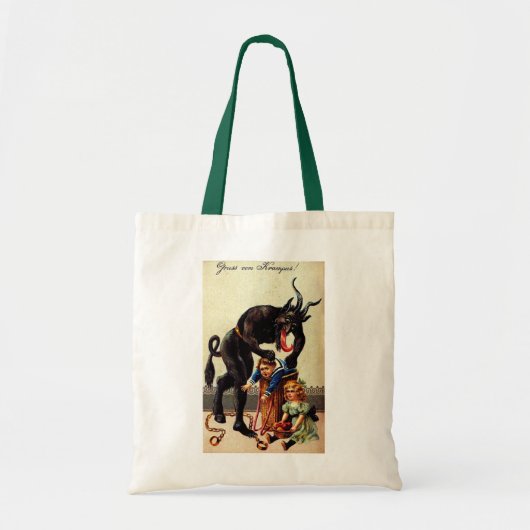 Krampus Kinder in Basket Vakantie Kerst Canvas tas (Voorkant)