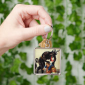 Krampus Kinder in Basket Vakantie Kerst Sleutelhan Sleutelhanger (Hand)
