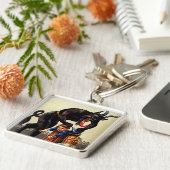 Krampus Kinder in Basket Vakantie Kerst Sleutelhan Sleutelhanger (Zijkant)