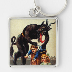 Krampus Kinder in Basket Vakantie Kerst Sleutelhan Sleutelhanger
