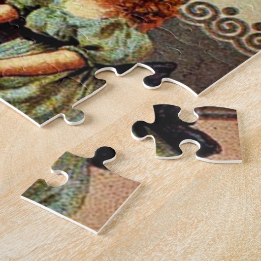 Krampus Kinder in Basket Vakantie Kerstpuzzel Legpuzzel (Zijkant)