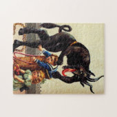 Krampus Kinder in Basket Vakantie Kerstpuzzel Legpuzzel (Horizontaal)