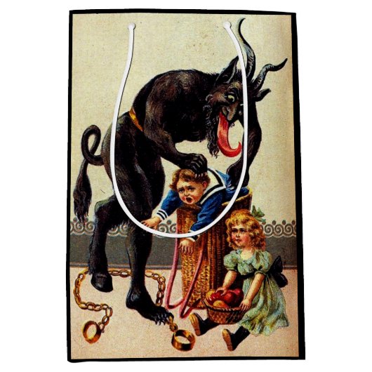 Krampus Kinder in kerstfeestdagen in mandje Medium Cadeauzakje (Voorkant)