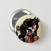 Krampus Kinder in kerstfeestdagen in mandje Ronde Button 5,7 Cm (Voorkant /achterkant)
