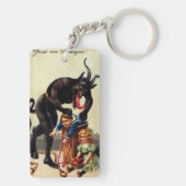 Krampus Kinder in kerstfeestdagen in mandje Sleutelhanger (achterkant)