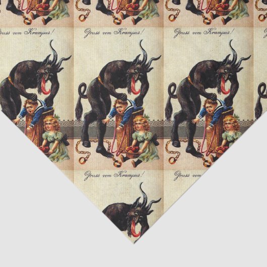 Krampus Kinder in kerstfeestdagen in mandje Tissuepapier (Detail)