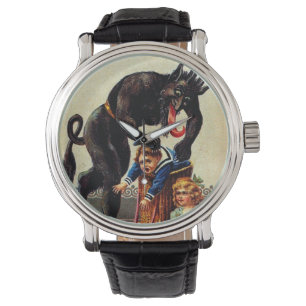 Krampus Kinder in Mand Vakantie Kerst Horloge