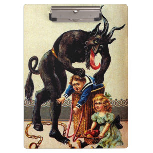 Krampus Kinder in mandje kerstvakantie Klembord