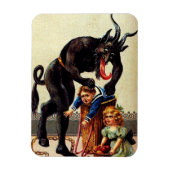 Krampus Kinder in mandje Vakantie Kerstmagneet Magneet (Verticaal)