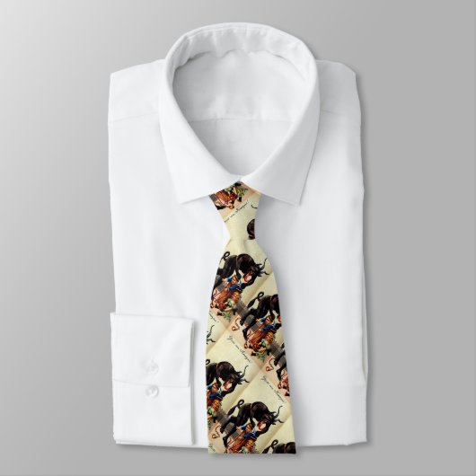 Krampus Kinder in mandje Vakantie Kerststropdas Stropdas (Gebonden)