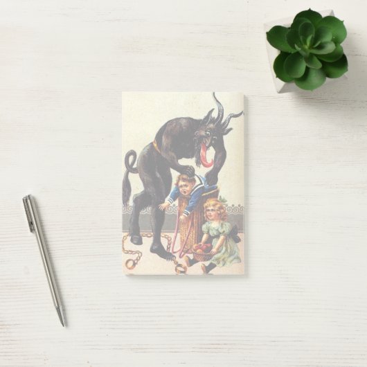 Krampus Kinder mandje Vakantie Kerst Sticky Notes (Kantoor)
