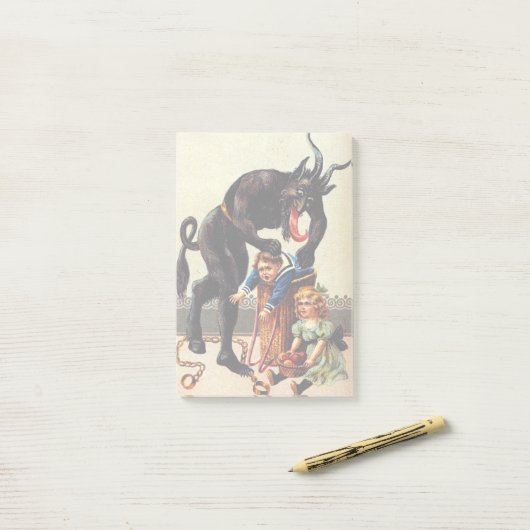 Krampus Kinder mandje Vakantie Kerst Sticky Notes (Op bureau)